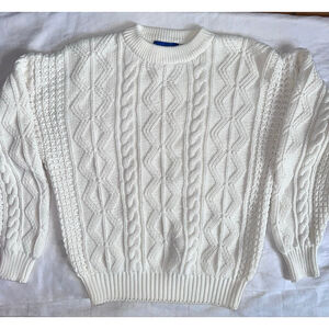 Pristine Vintage Unisex Adult Large Prides Landing LS Cable Knit Acrylic Sweater
